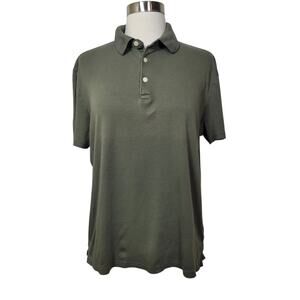 Joseph Abboud Men's Modern Fit Olive Green Collared Polo Short Sleeve Shirt S